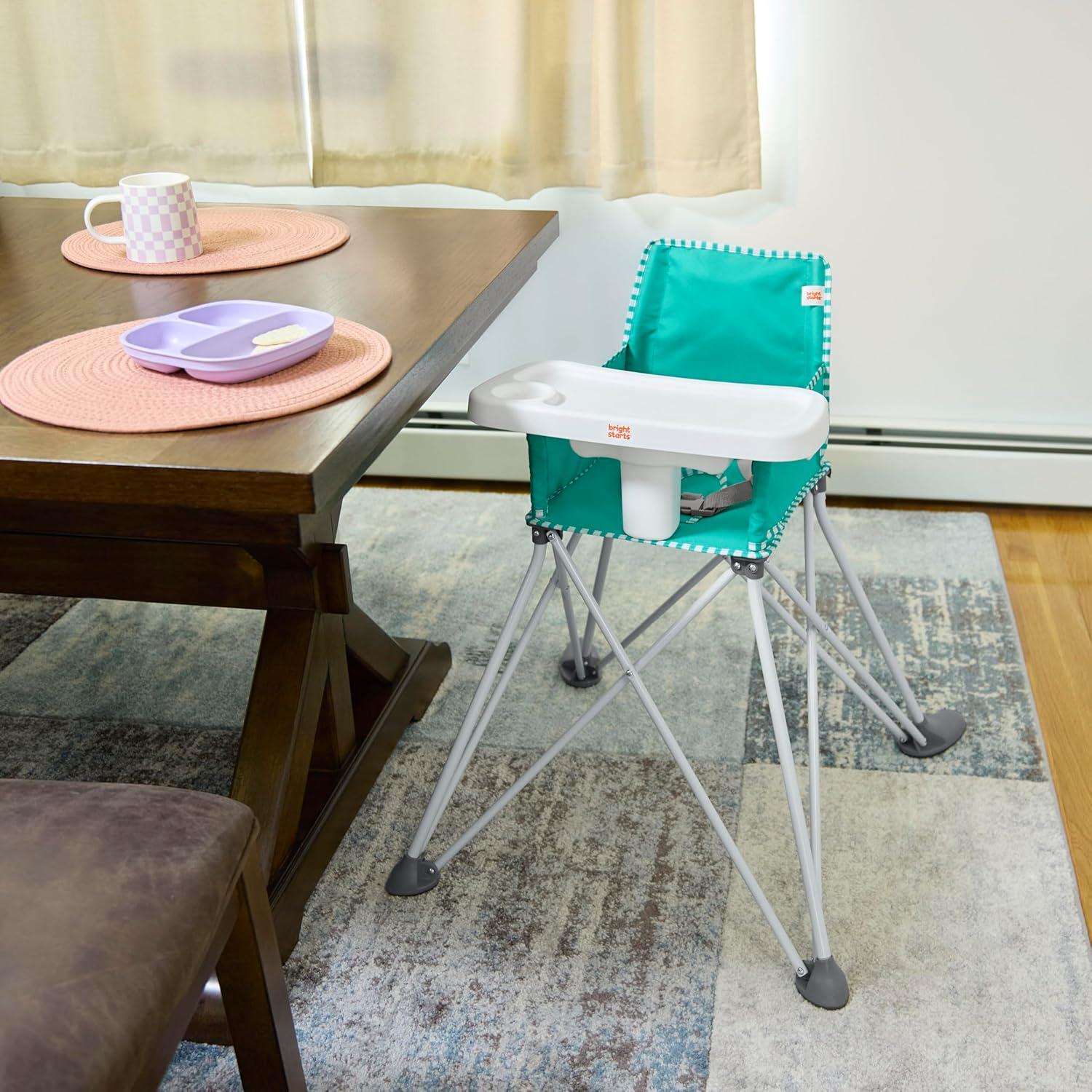 imageBright Starts by Summer Pop n Dine SE Highchair Sweet Life Edition Aqua Sugar Color  Portable Space Saver High Chair for IndoorOutdoor Dining with Fast Easy for 6 Months  45 PoundsTeal