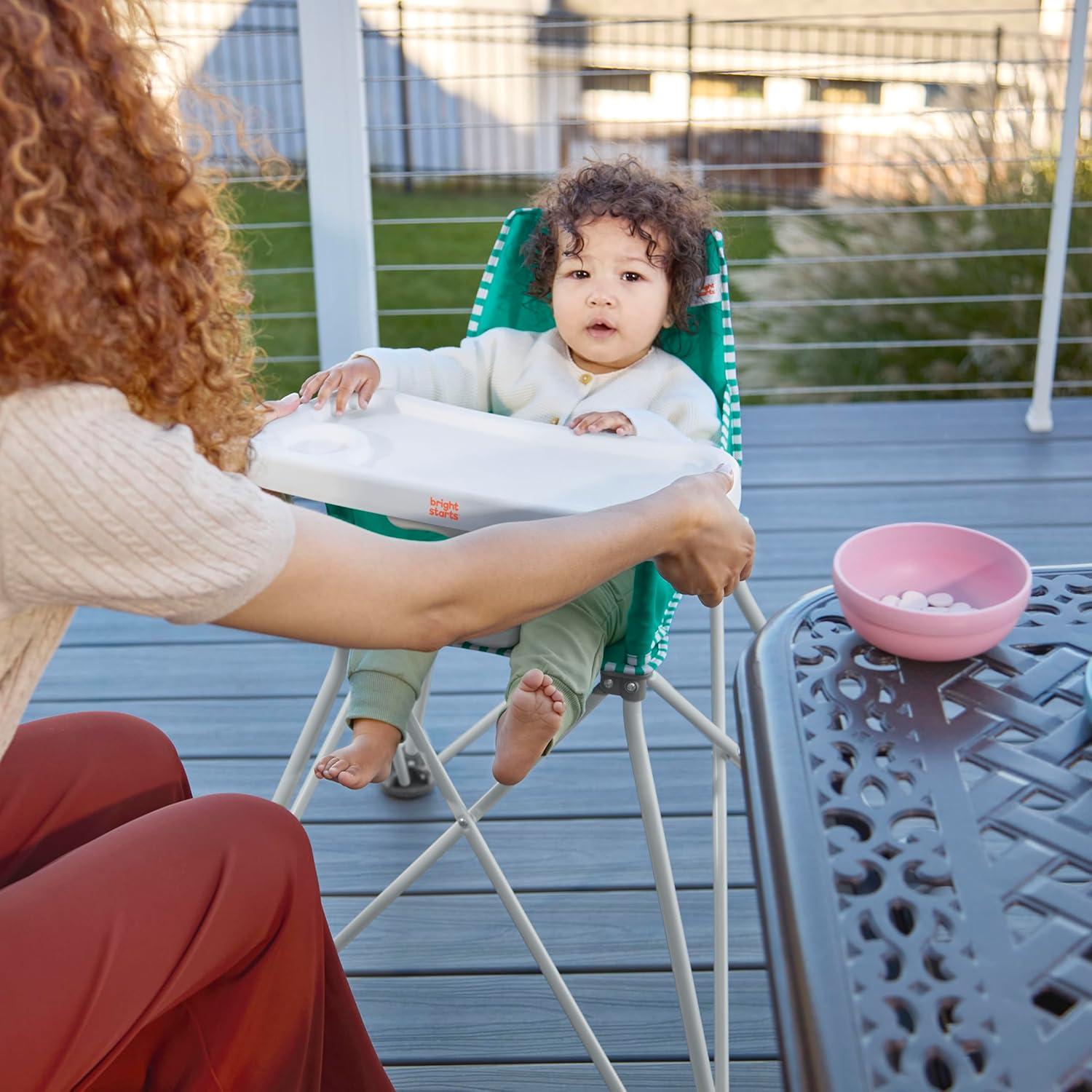 imageBright Starts by Summer Pop n Dine SE Highchair Sweet Life Edition Aqua Sugar Color  Portable Space Saver High Chair for IndoorOutdoor Dining with Fast Easy for 6 Months  45 PoundsTeal