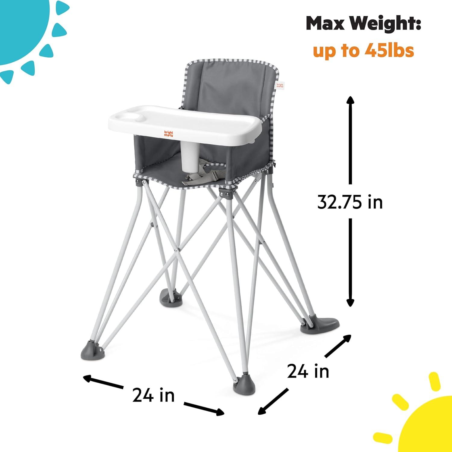 imageBright Starts by Summer Pop n Dine SE Highchair Sweet Life Edition Aqua Sugar Color  Portable Space Saver High Chair for IndoorOutdoor Dining with Fast Easy for 6 Months  45 PoundsGray