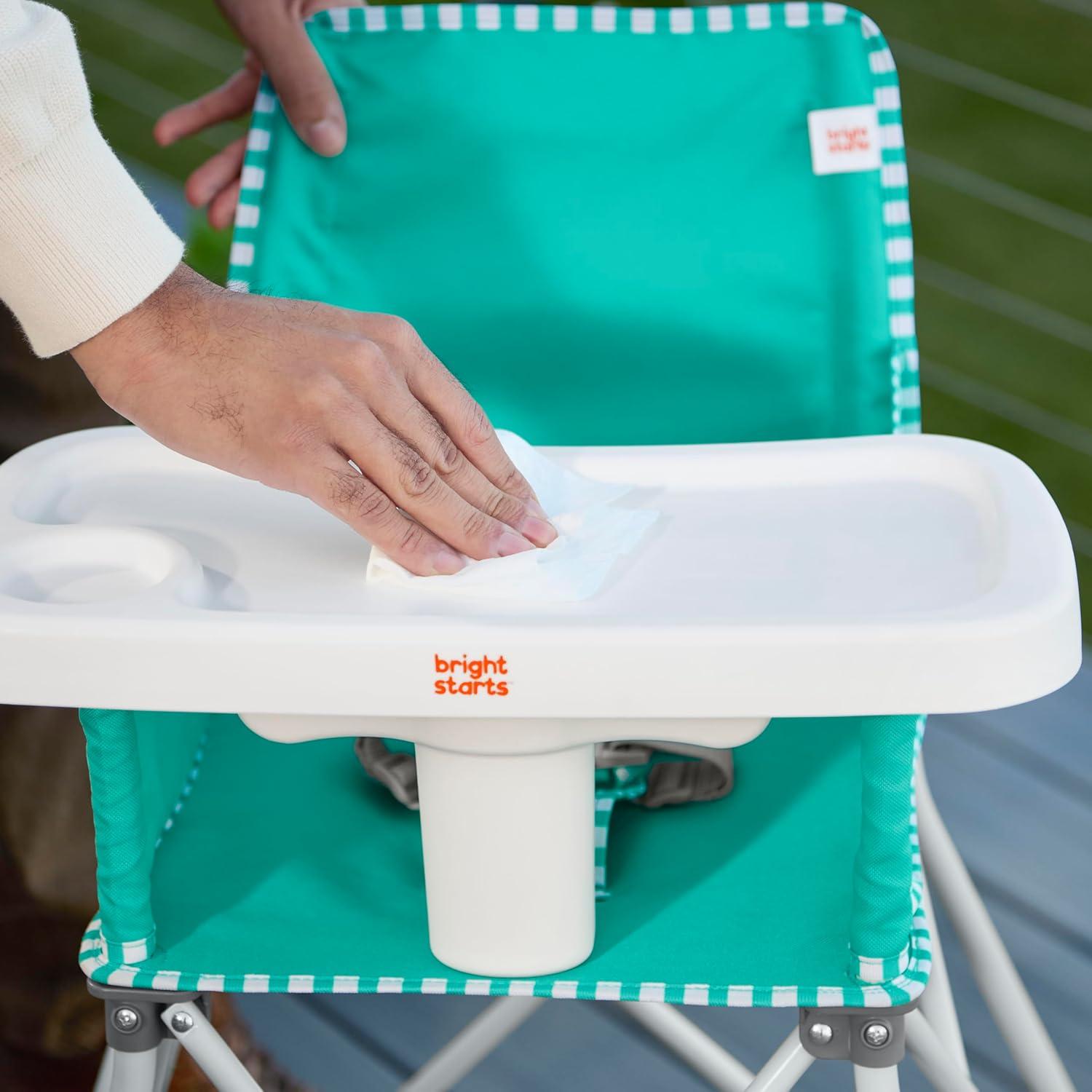 imageBright Starts by Summer Pop n Dine SE Highchair Sweet Life Edition Aqua Sugar Color  Portable Space Saver High Chair for IndoorOutdoor Dining with Fast Easy for 6 Months  45 PoundsTeal