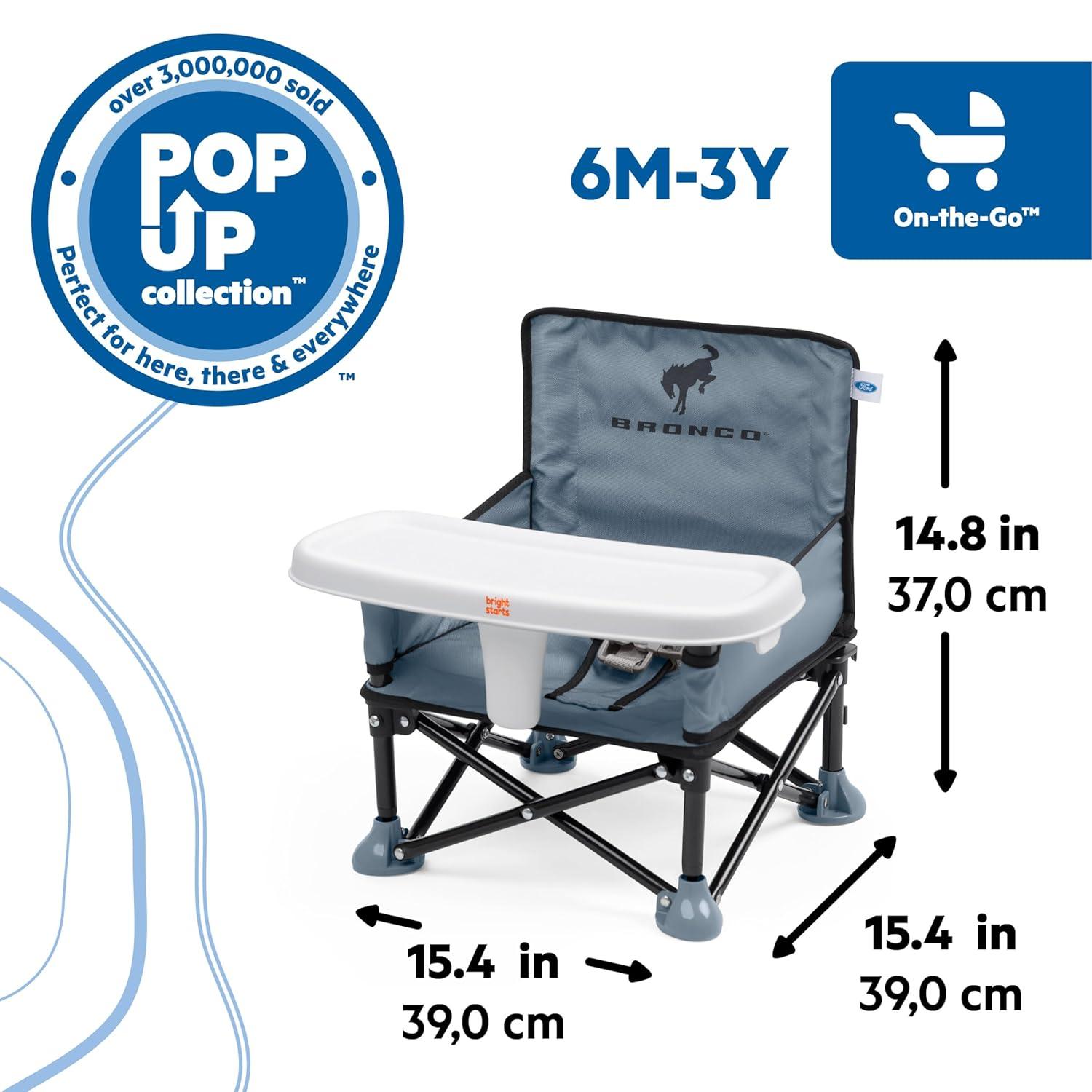 imageFord Bronco Pop N Sit Portable Booster Chair by Bright Starts Floor Seat IndoorOutdoor Use Compact Fold Area 51 Color 6 Mos  3 YrsArea 51 Pop N Sit