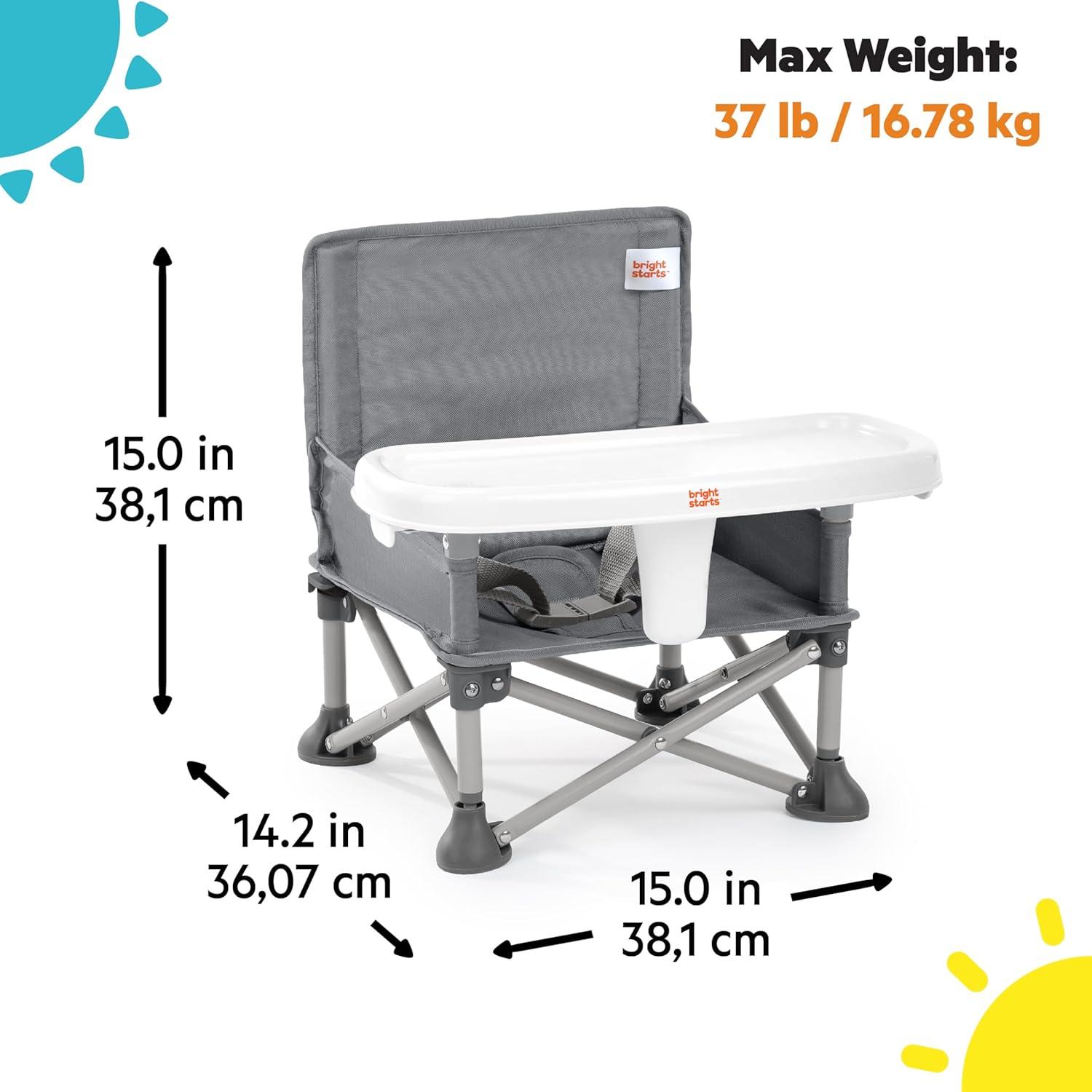 imageFord Bronco Pop N Sit Portable Booster Chair by Bright Starts Floor Seat IndoorOutdoor Use Compact Fold Area 51 Color 6 Mos  3 YrsGray 2