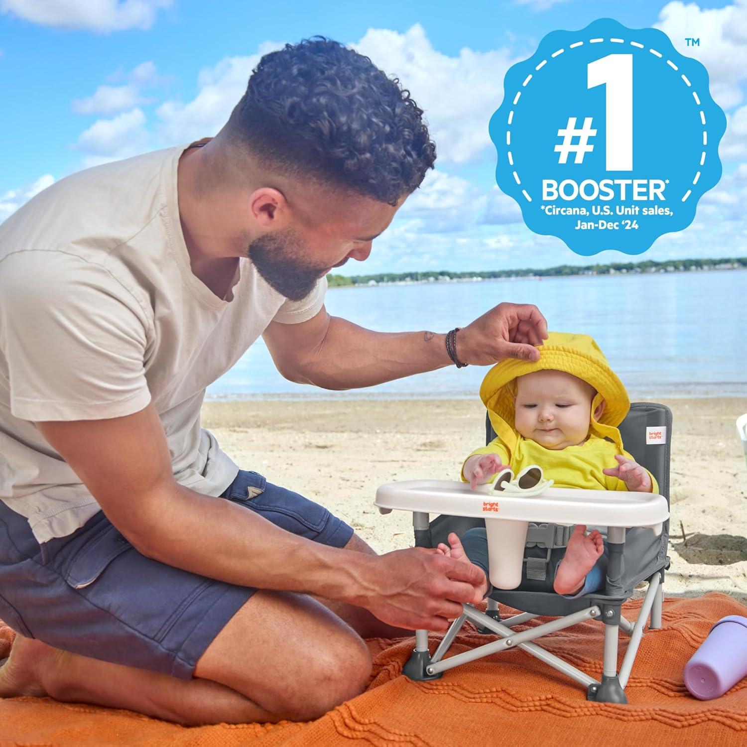 imageFord Bronco Pop N Sit Portable Booster Chair by Bright Starts Floor Seat IndoorOutdoor Use Compact Fold Area 51 Color 6 Mos  3 YrsGray 2