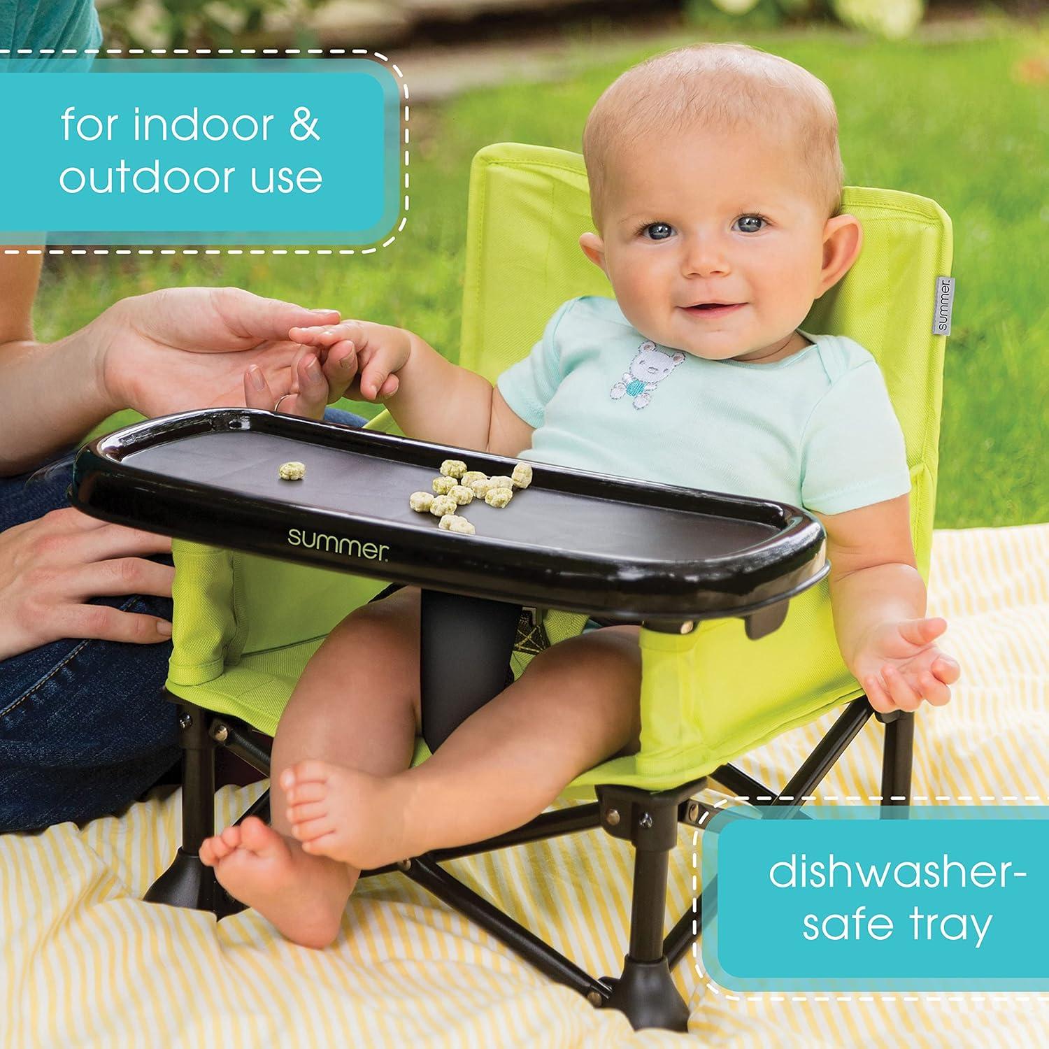 imageFord Bronco Pop N Sit Portable Booster Chair by Bright Starts Floor Seat IndoorOutdoor Use Compact Fold Area 51 Color 6 Mos  3 YrsGreen