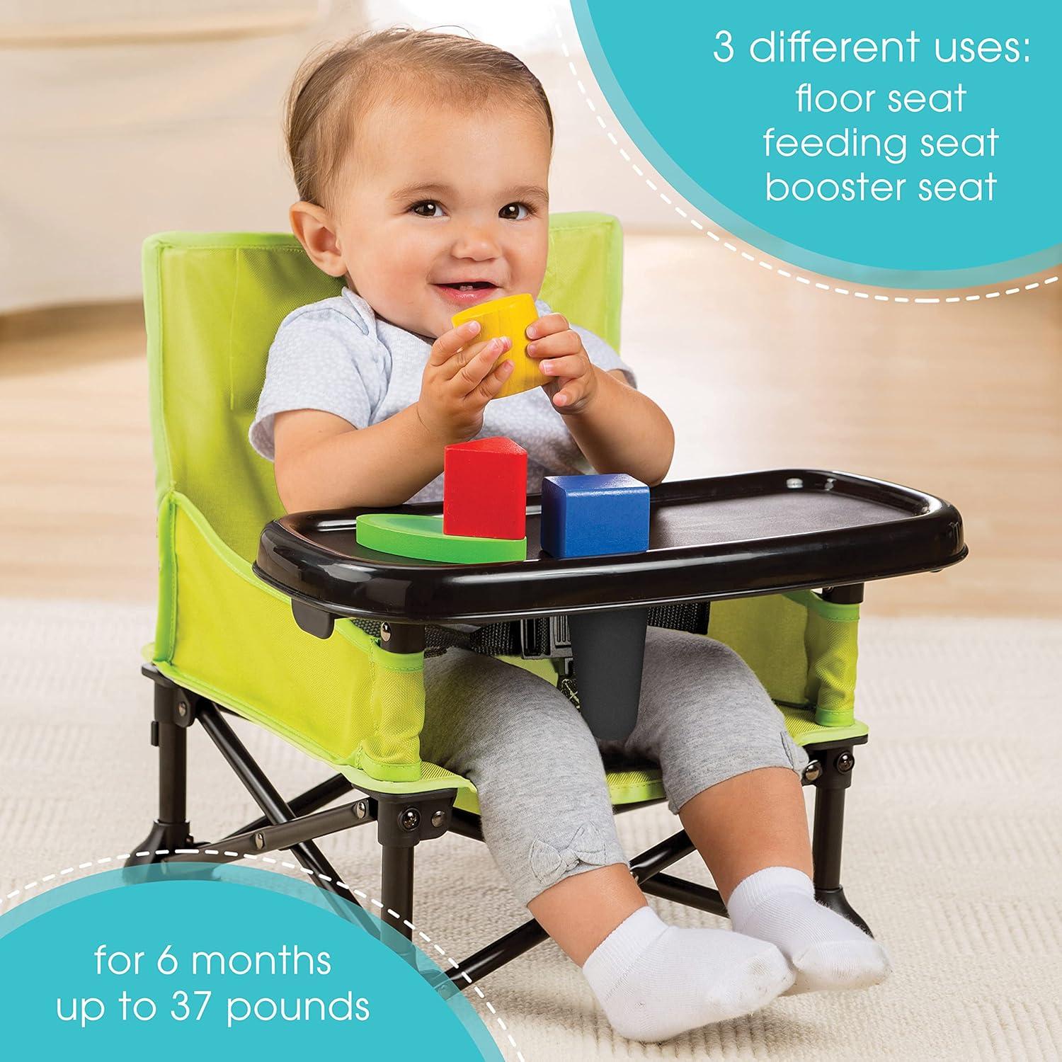 imageFord Bronco Pop N Sit Portable Booster Chair by Bright Starts Floor Seat IndoorOutdoor Use Compact Fold Area 51 Color 6 Mos  3 YrsGreen