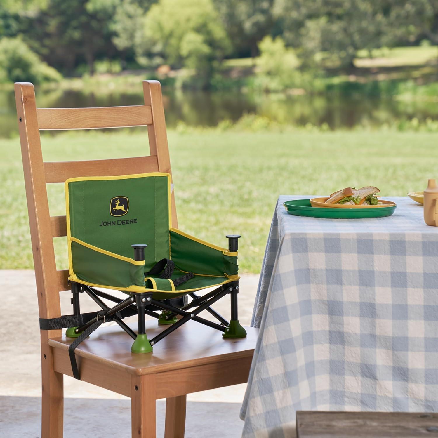 imageFord Bronco Pop N Sit Portable Booster Chair by Bright Starts Floor Seat IndoorOutdoor Use Compact Fold Area 51 Color 6 Mos  3 YrsJohn Deere