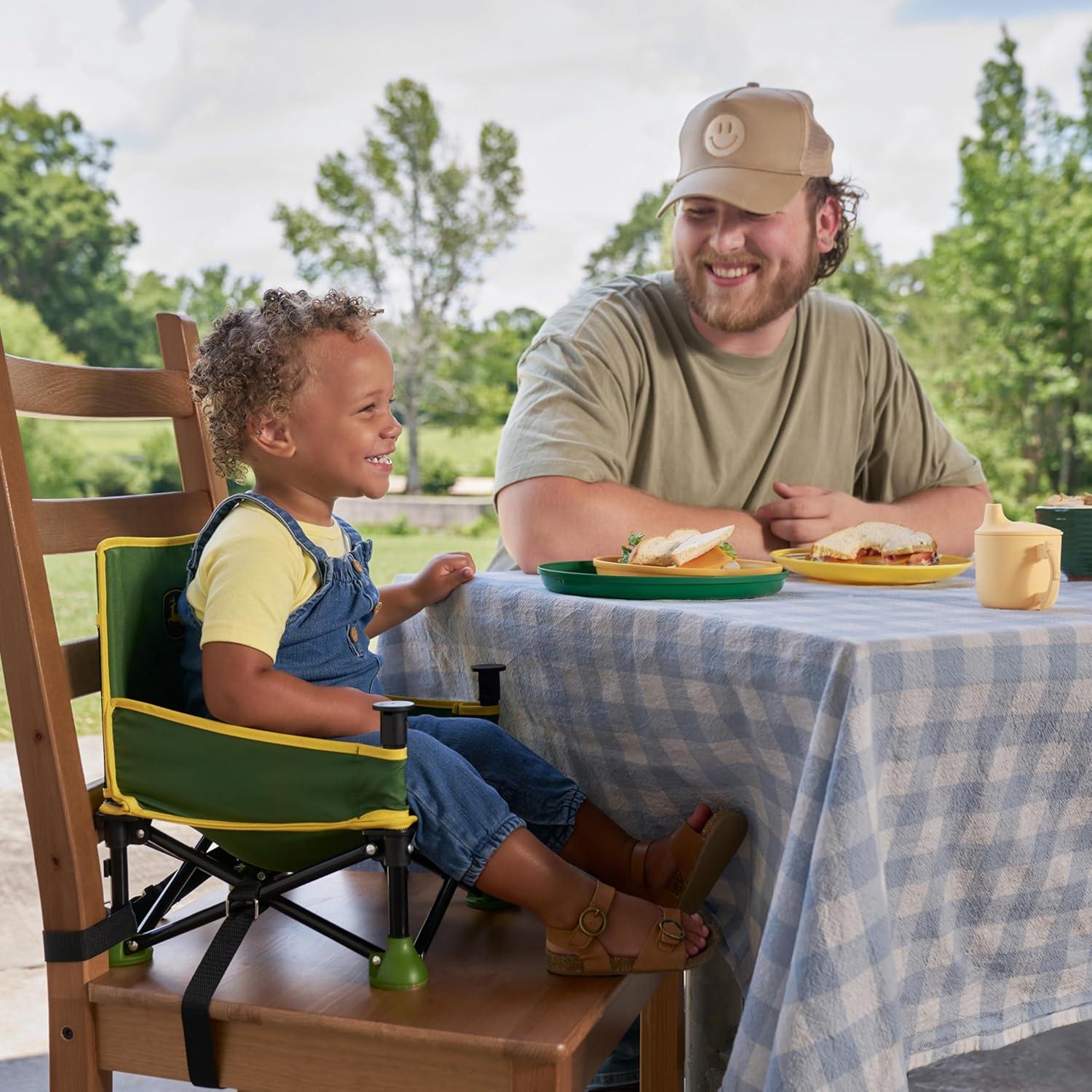 imageFord Bronco Pop N Sit Portable Booster Chair by Bright Starts Floor Seat IndoorOutdoor Use Compact Fold Area 51 Color 6 Mos  3 YrsJohn Deere