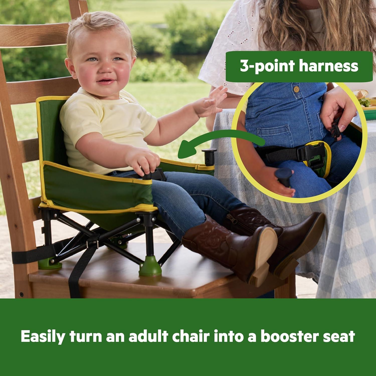 imageFord Bronco Pop N Sit Portable Booster Chair by Bright Starts Floor Seat IndoorOutdoor Use Compact Fold Area 51 Color 6 Mos  3 YrsJohn Deere