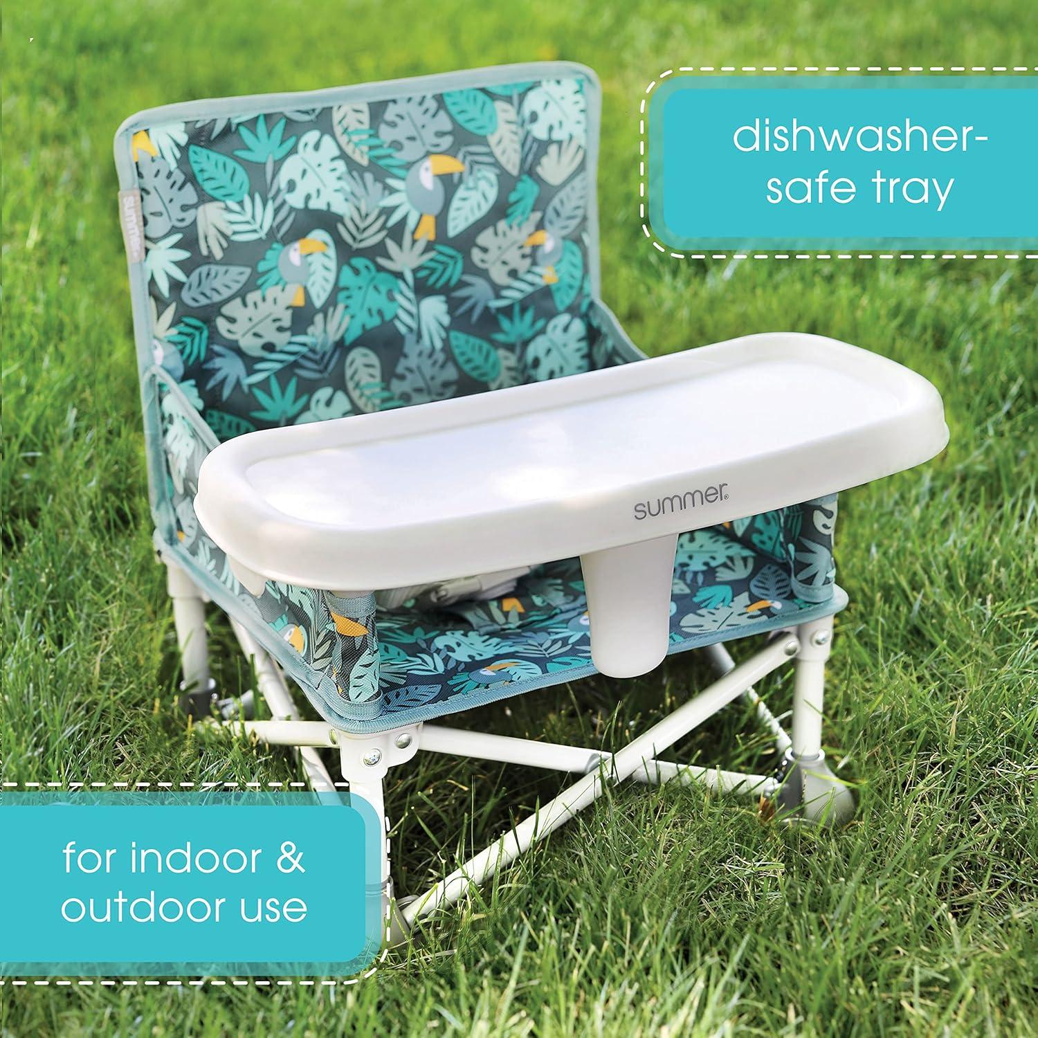 imageFord Bronco Pop N Sit Portable Booster Chair by Bright Starts Floor Seat IndoorOutdoor Use Compact Fold Area 51 Color 6 Mos  3 YrsJungle Bontanical
