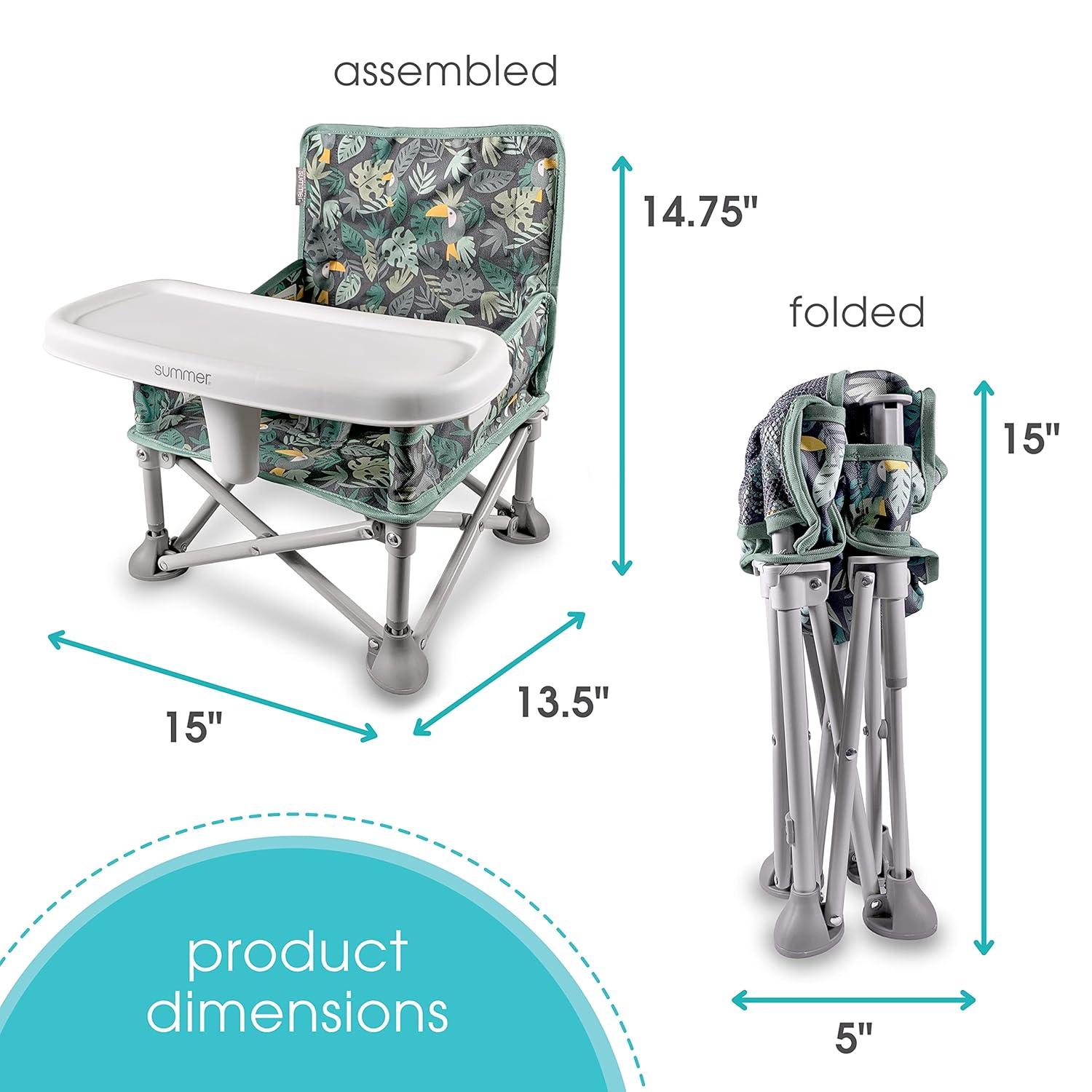 imageFord Bronco Pop N Sit Portable Booster Chair by Bright Starts Floor Seat IndoorOutdoor Use Compact Fold Area 51 Color 6 Mos  3 YrsJungle Bontanical