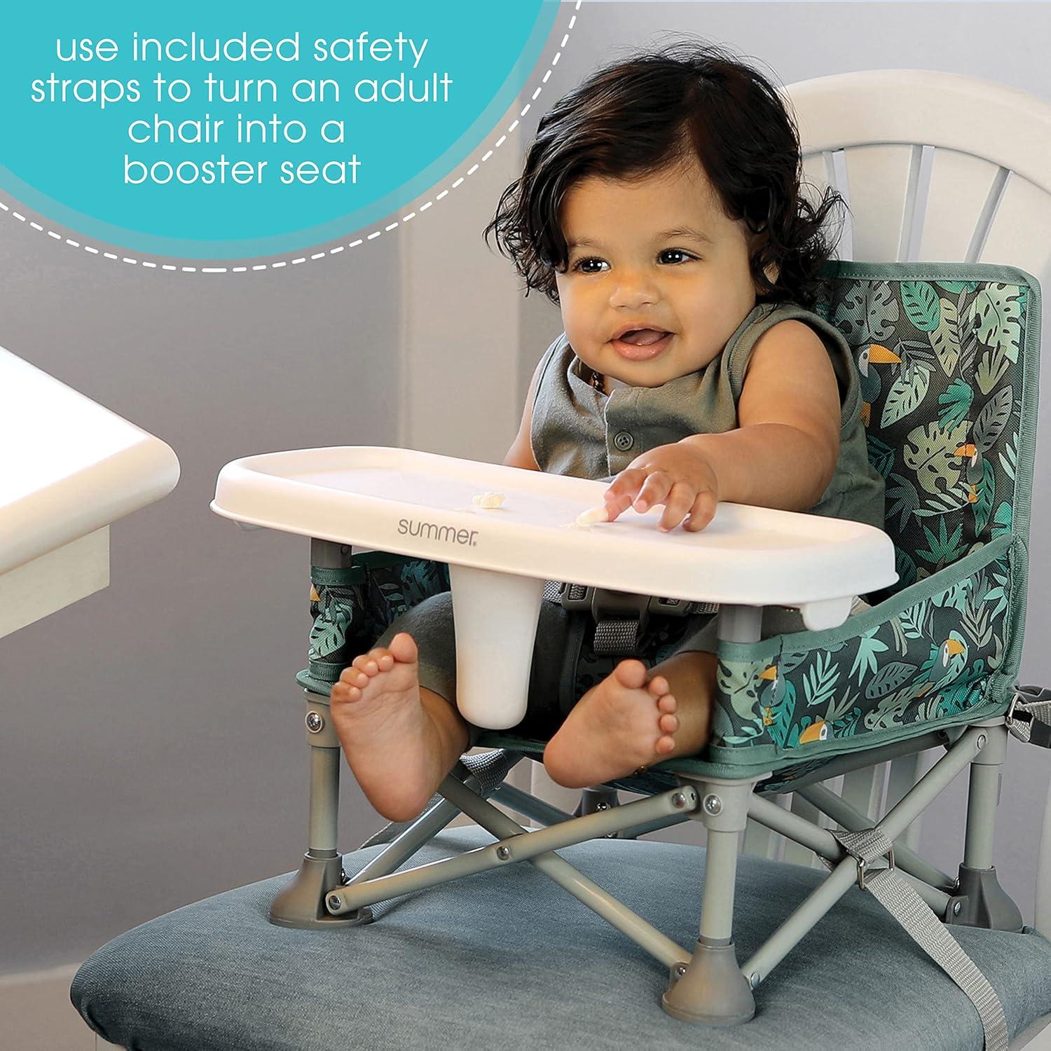 imageFord Bronco Pop N Sit Portable Booster Chair by Bright Starts Floor Seat IndoorOutdoor Use Compact Fold Area 51 Color 6 Mos  3 YrsJungle Bontanical