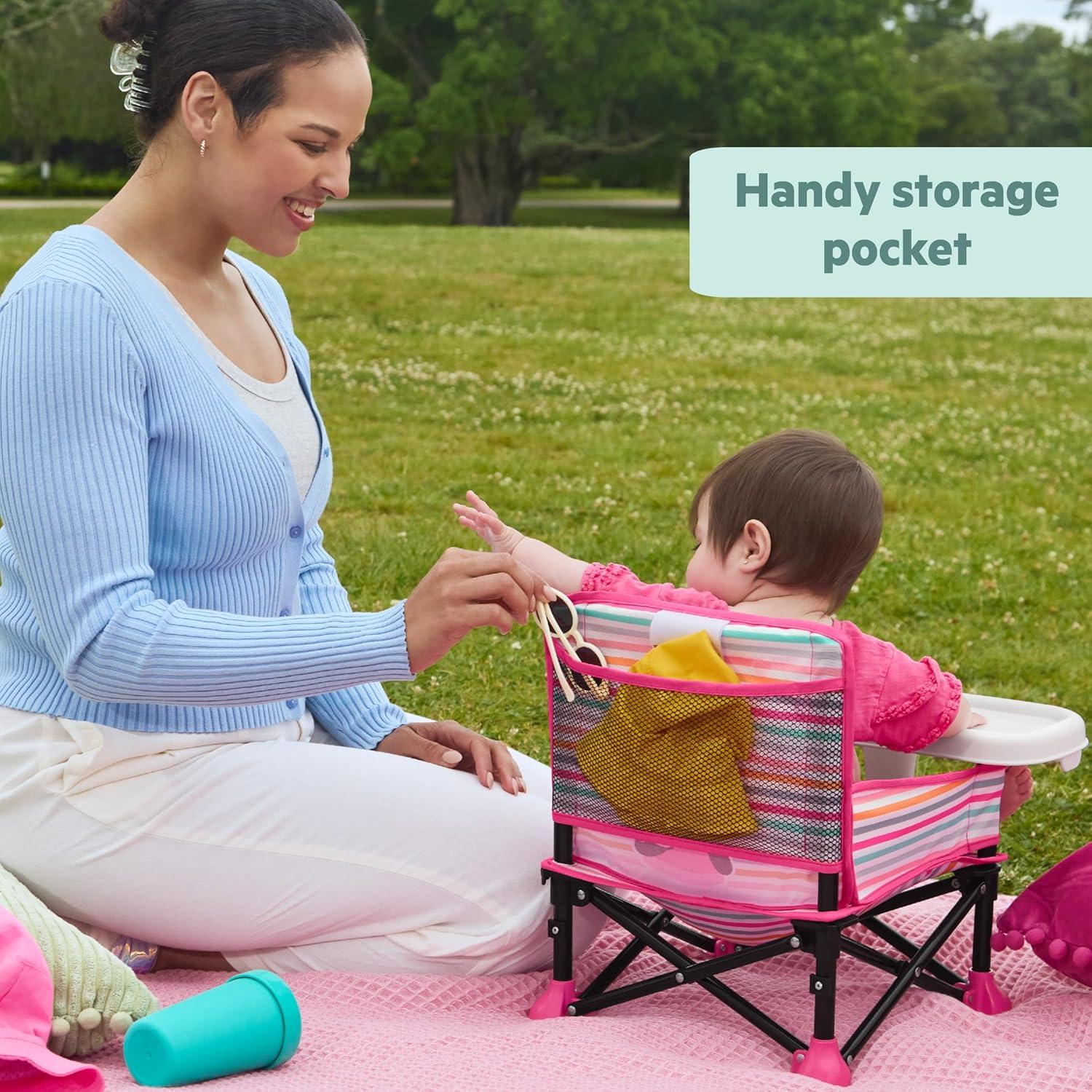 imageFord Bronco Pop N Sit Portable Booster Chair by Bright Starts Floor Seat IndoorOutdoor Use Compact Fold Area 51 Color 6 Mos  3 YrsMinnie