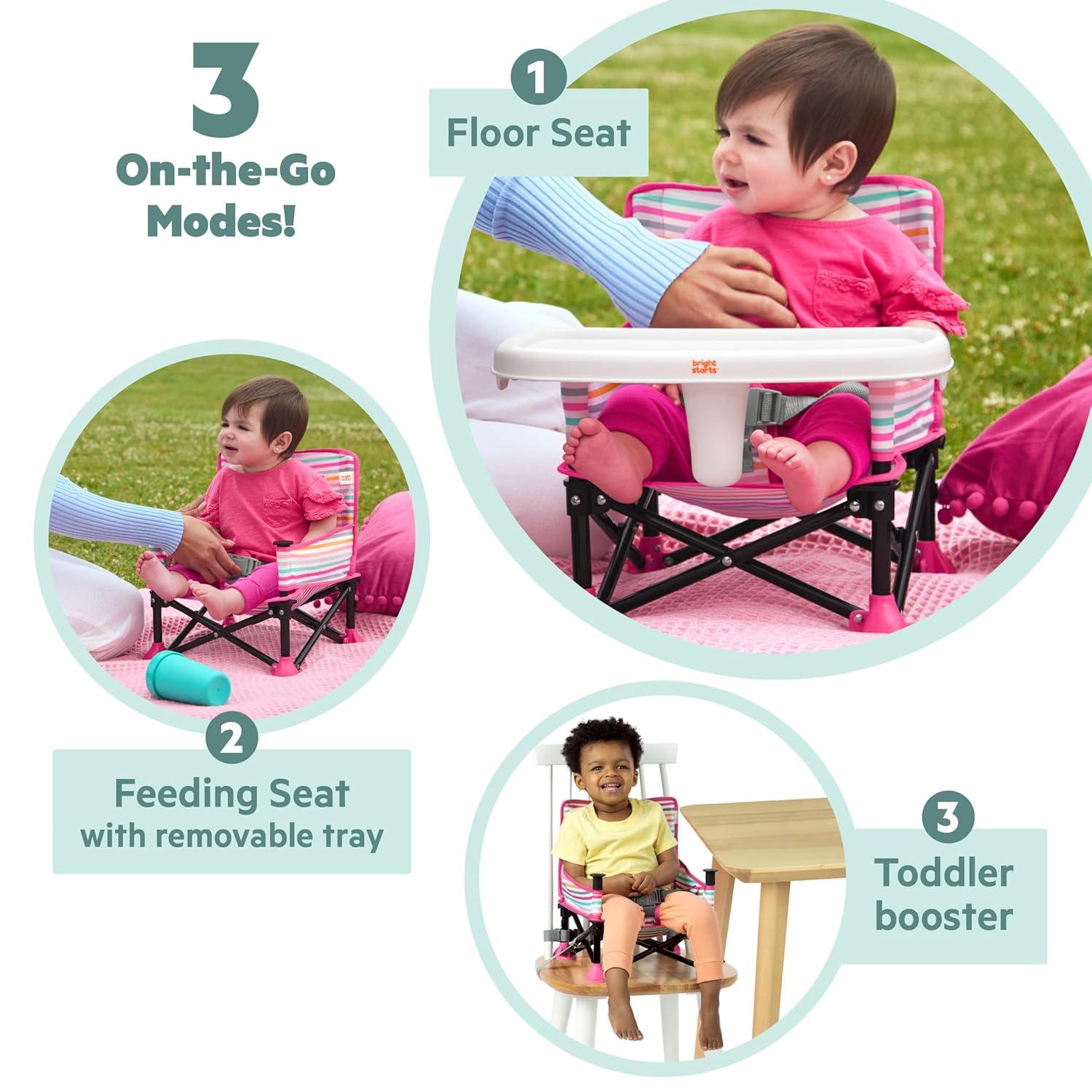 imageFord Bronco Pop N Sit Portable Booster Chair by Bright Starts Floor Seat IndoorOutdoor Use Compact Fold Area 51 Color 6 Mos  3 YrsMinnie