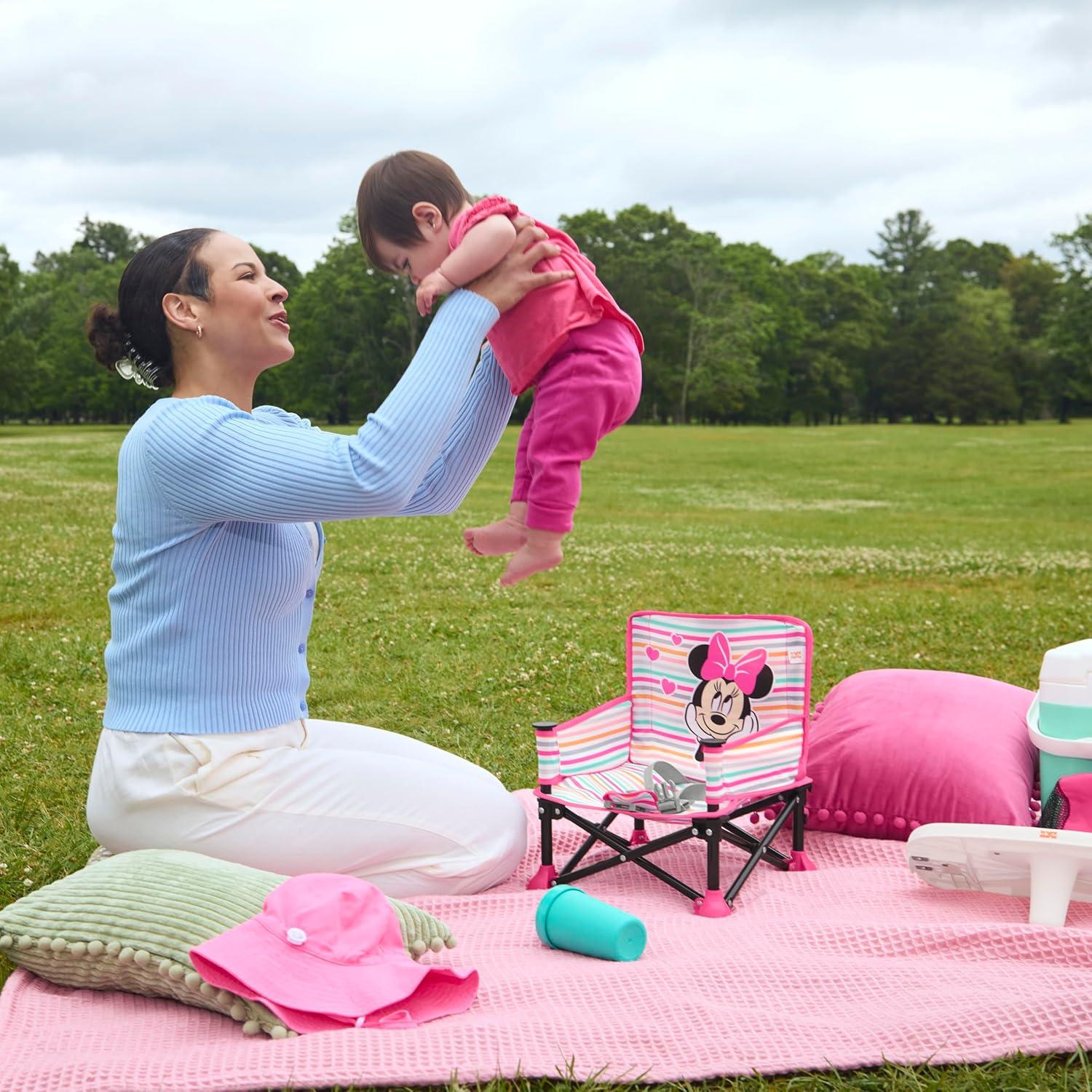 imageFord Bronco Pop N Sit Portable Booster Chair by Bright Starts Floor Seat IndoorOutdoor Use Compact Fold Area 51 Color 6 Mos  3 YrsMinnie