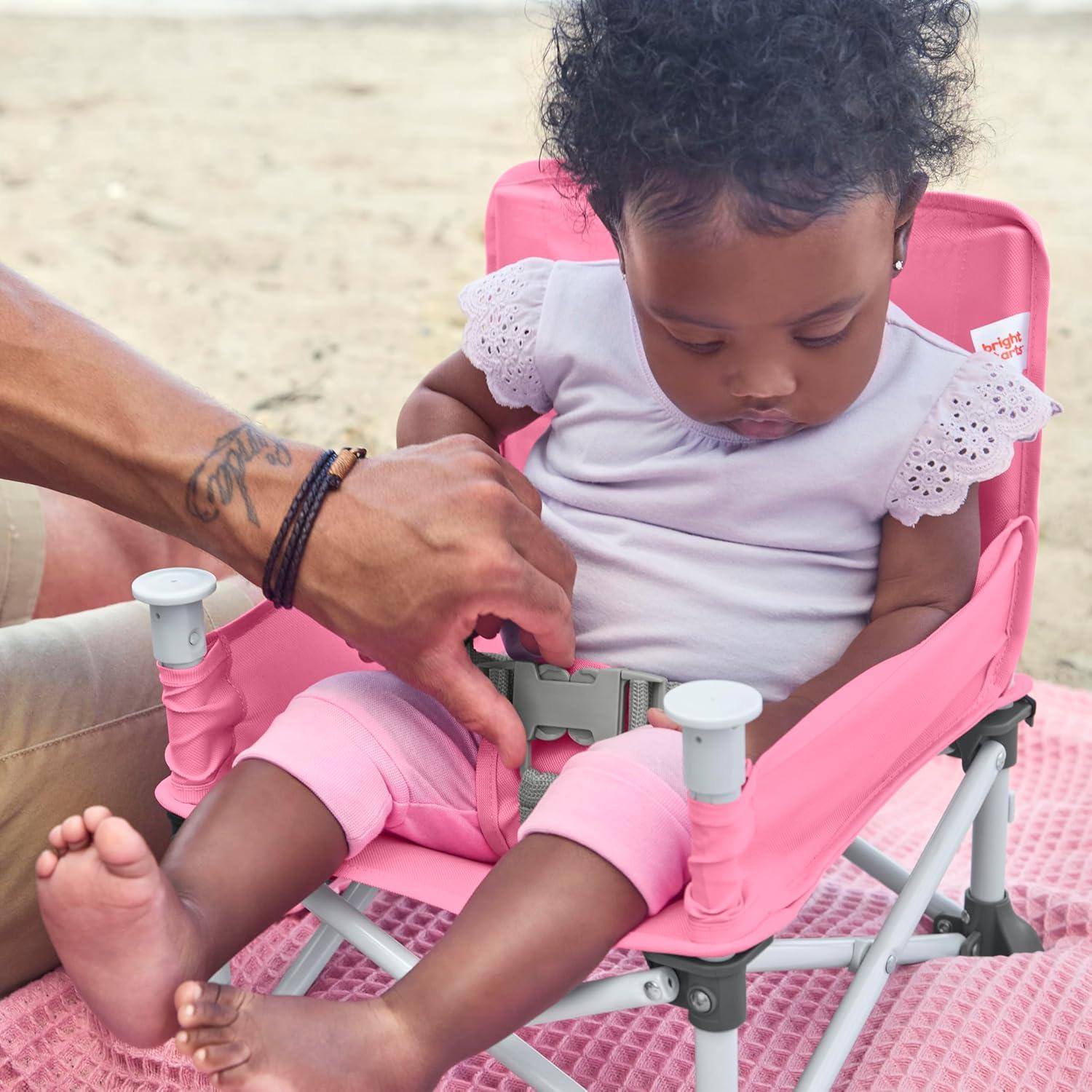 imageFord Bronco Pop N Sit Portable Booster Chair by Bright Starts Floor Seat IndoorOutdoor Use Compact Fold Area 51 Color 6 Mos  3 YrsPink