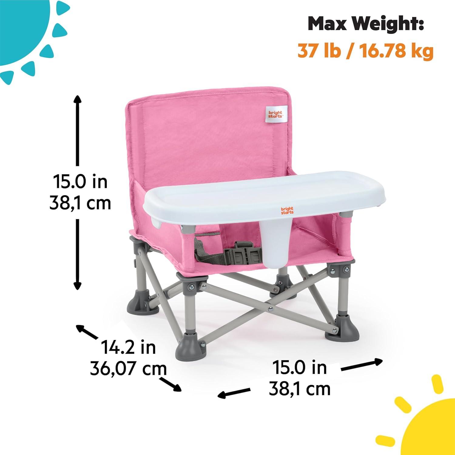 imageFord Bronco Pop N Sit Portable Booster Chair by Bright Starts Floor Seat IndoorOutdoor Use Compact Fold Area 51 Color 6 Mos  3 YrsPink