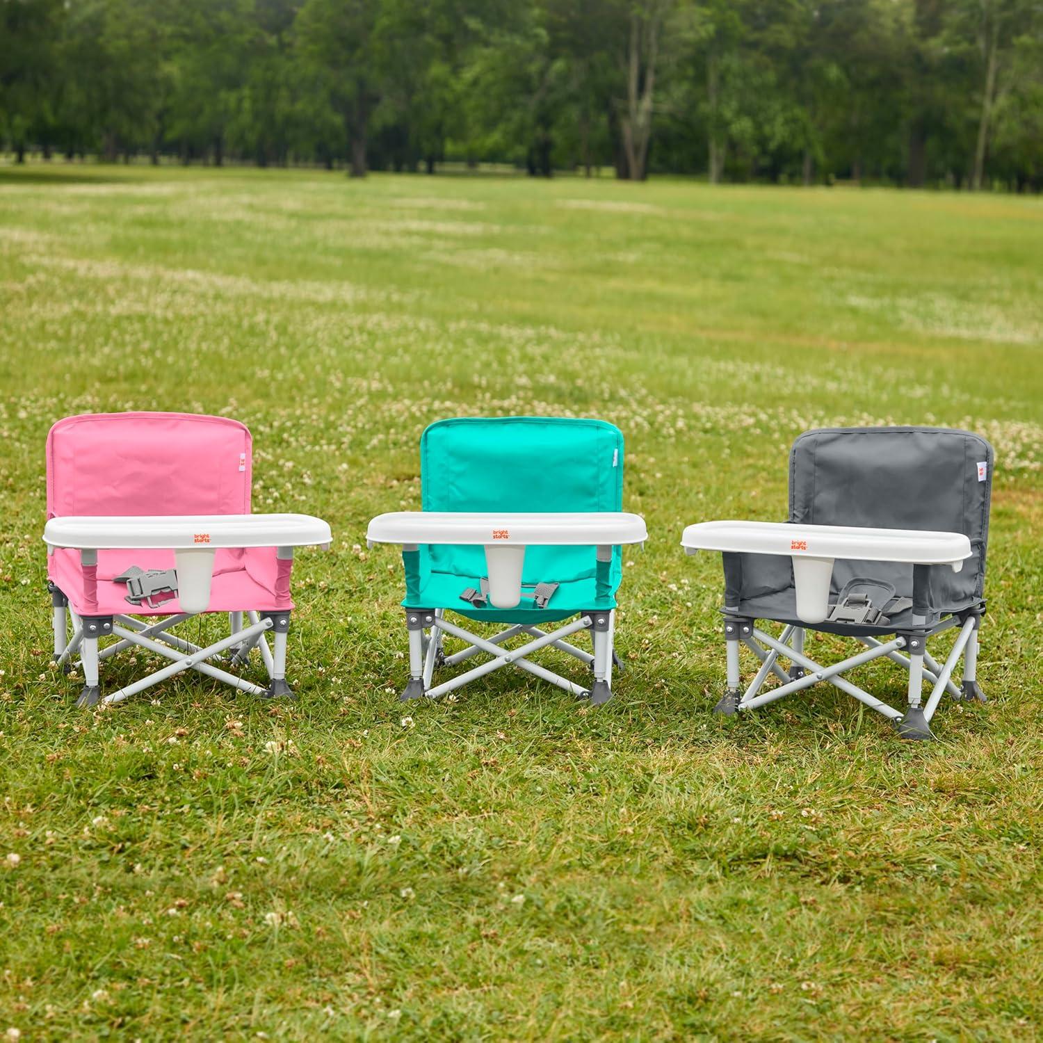 imageFord Bronco Pop N Sit Portable Booster Chair by Bright Starts Floor Seat IndoorOutdoor Use Compact Fold Area 51 Color 6 Mos  3 YrsPink