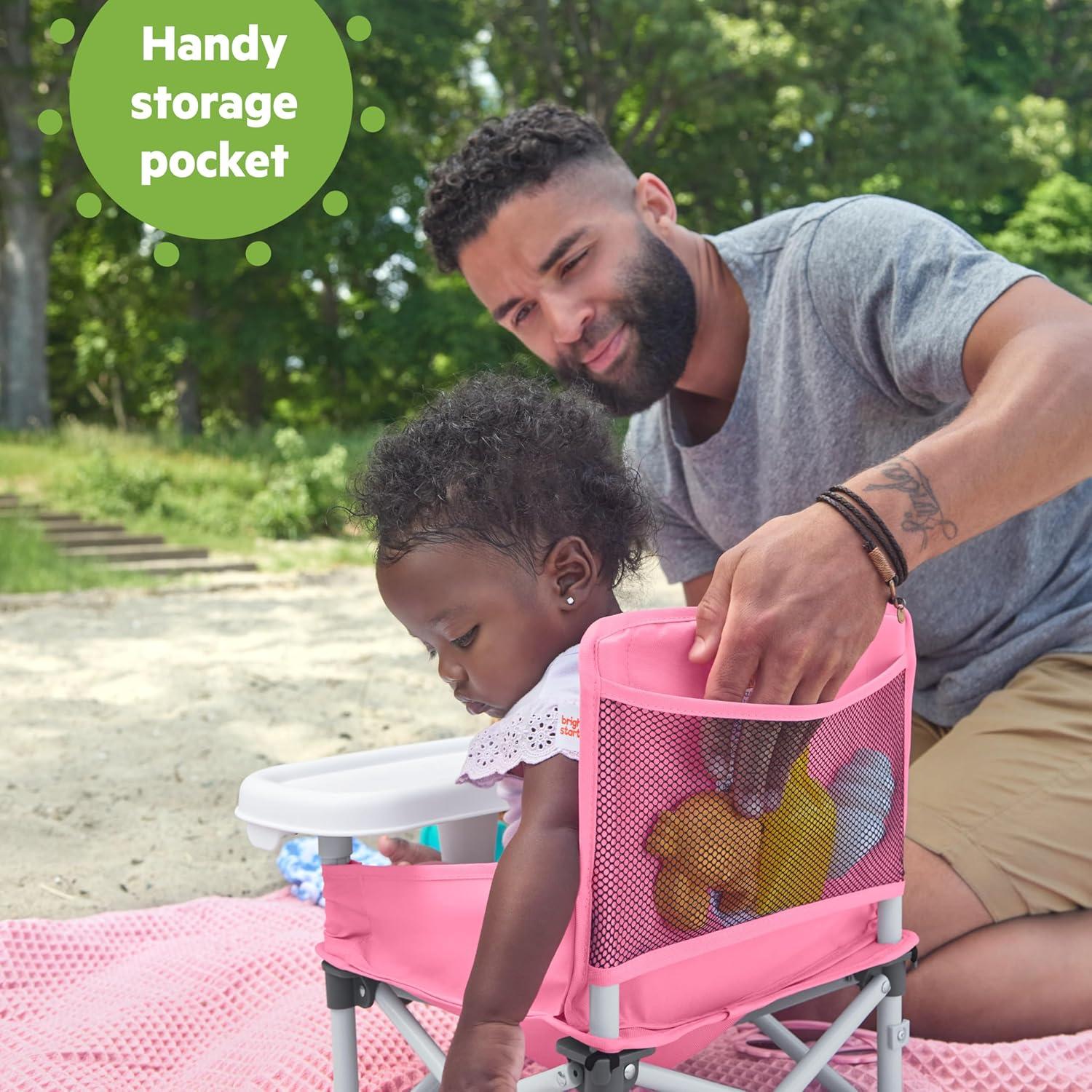 imageFord Bronco Pop N Sit Portable Booster Chair by Bright Starts Floor Seat IndoorOutdoor Use Compact Fold Area 51 Color 6 Mos  3 YrsPink