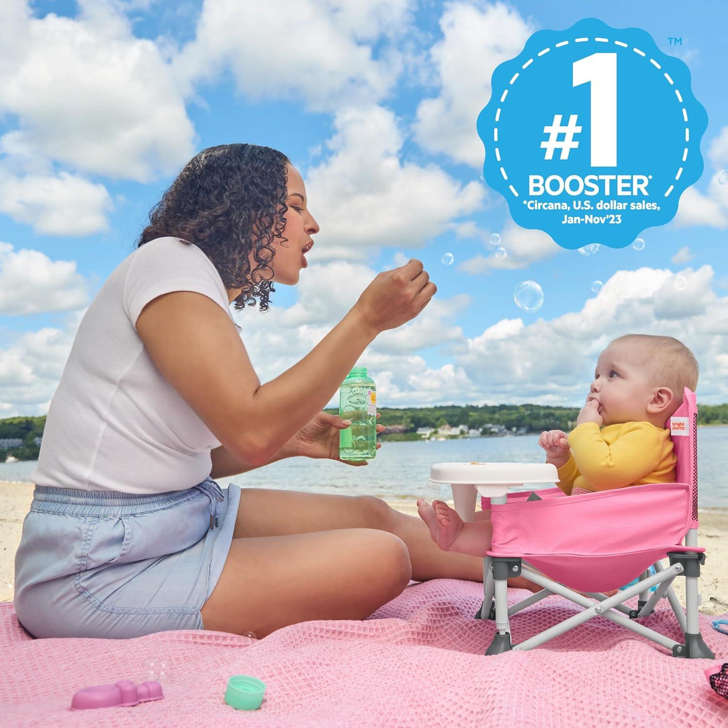 imageFord Bronco Pop N Sit Portable Booster Chair by Bright Starts Floor Seat IndoorOutdoor Use Compact Fold Area 51 Color 6 Mos  3 YrsPink