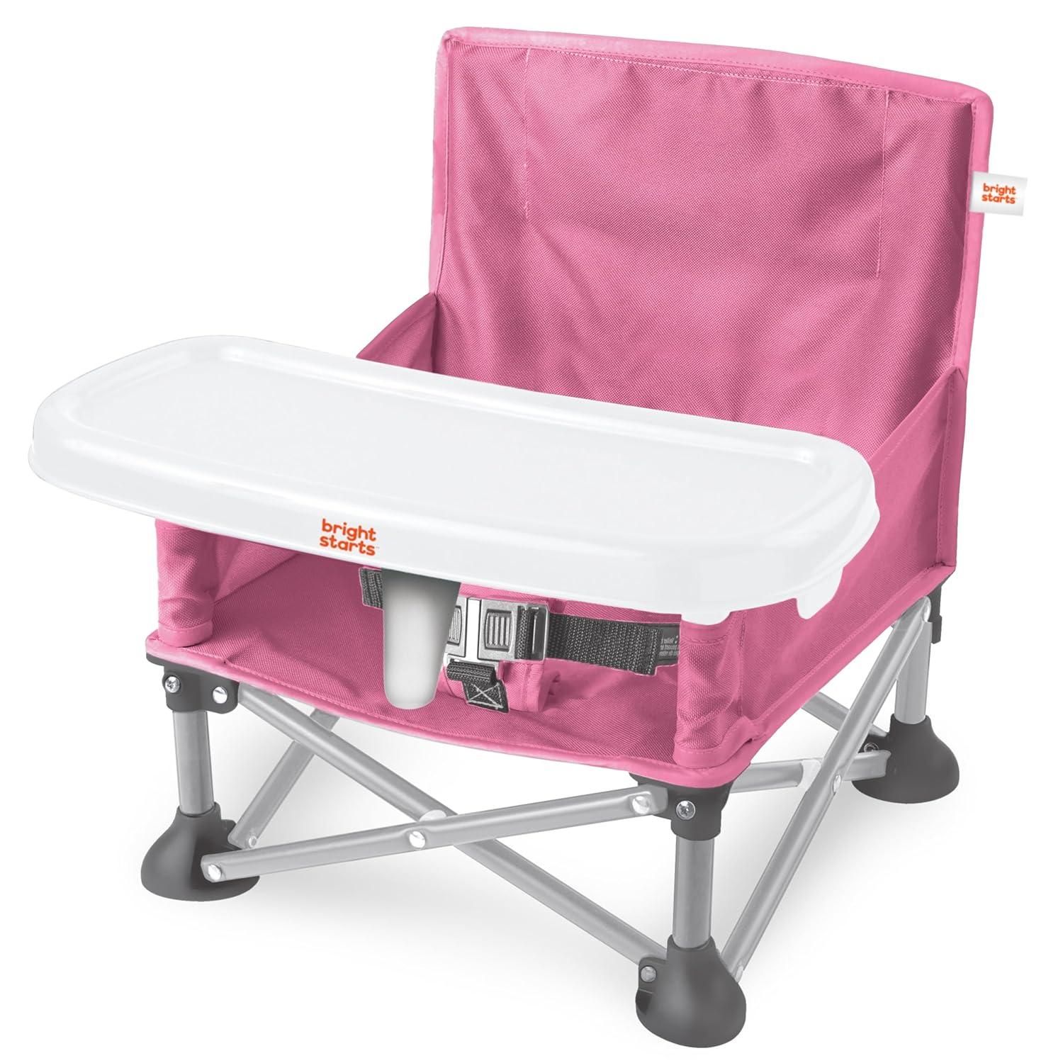 imageFord Bronco Pop N Sit Portable Booster Chair by Bright Starts Floor Seat IndoorOutdoor Use Compact Fold Area 51 Color 6 Mos  3 YrsPink