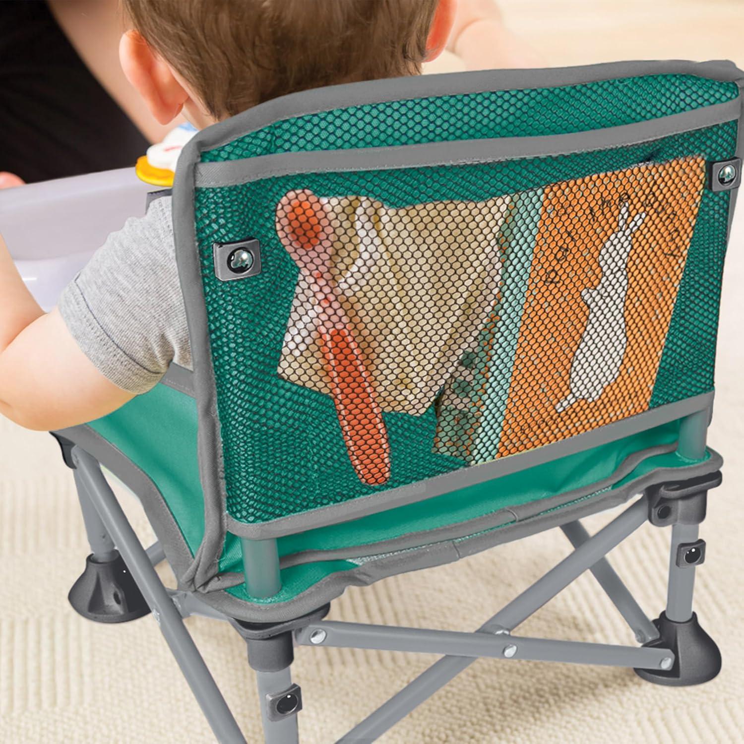imageFord Bronco Pop N Sit Portable Booster Chair by Bright Starts Floor Seat IndoorOutdoor Use Compact Fold Area 51 Color 6 Mos  3 YrsTeal  Gray