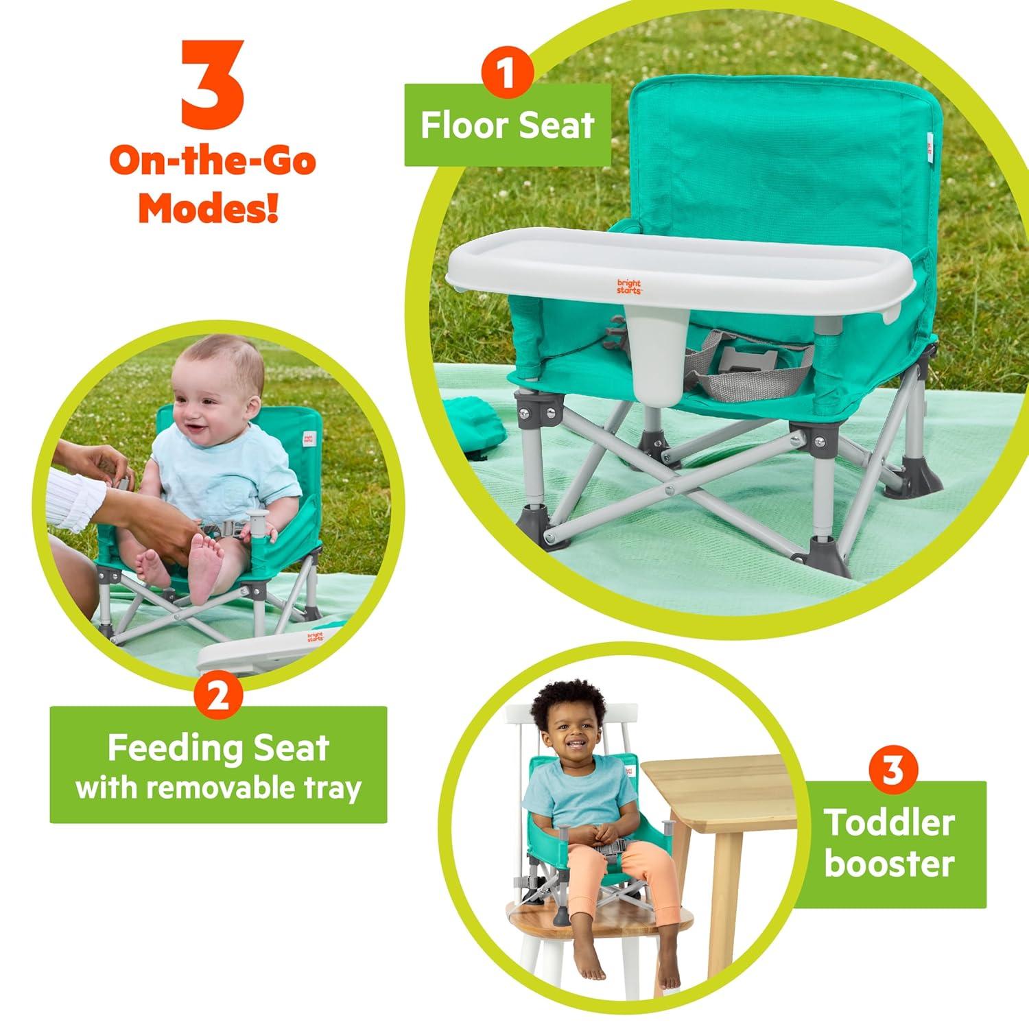 imageFord Bronco Pop N Sit Portable Booster Chair by Bright Starts Floor Seat IndoorOutdoor Use Compact Fold Area 51 Color 6 Mos  3 YrsTeal