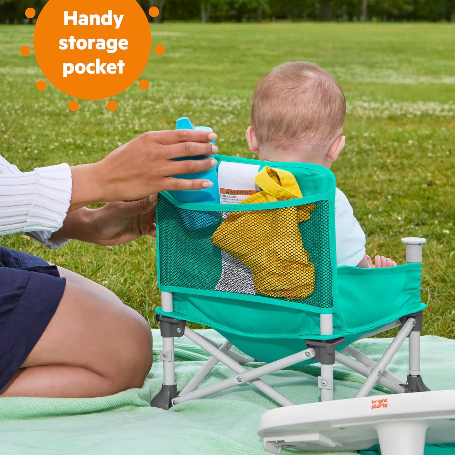 imageFord Bronco Pop N Sit Portable Booster Chair by Bright Starts Floor Seat IndoorOutdoor Use Compact Fold Area 51 Color 6 Mos  3 YrsTeal