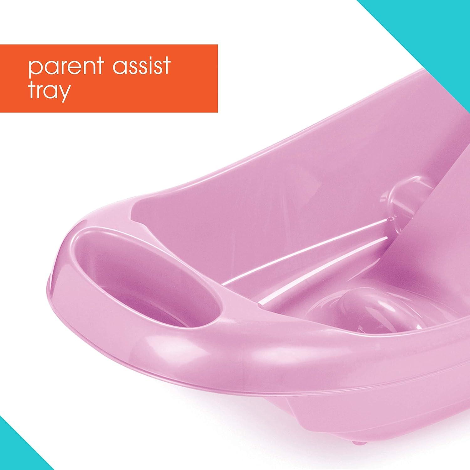 imageSummer Infant Splish n Splash 3Stage Tub for Newborn to Toddler Aqua  Includes Fabric Sling Cushioned Support Parent Assist Tray and Drain PlugPink