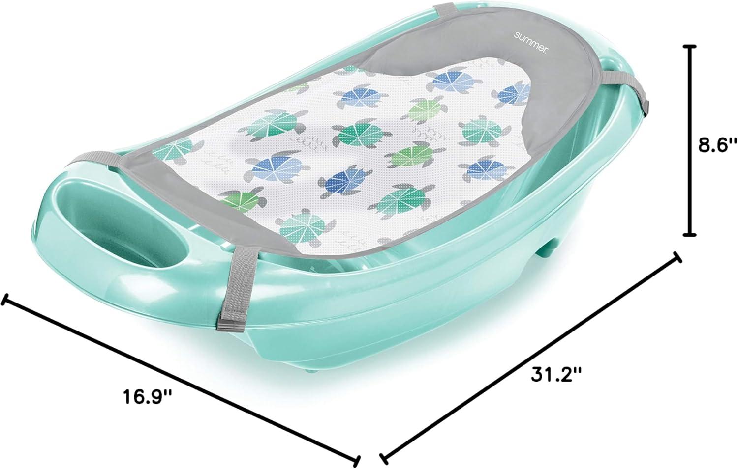 imageSummer Infant Splish n Splash 3Stage Tub for Newborn to Toddler Aqua  Includes Fabric Sling Cushioned Support Parent Assist Tray and Drain PlugTeal