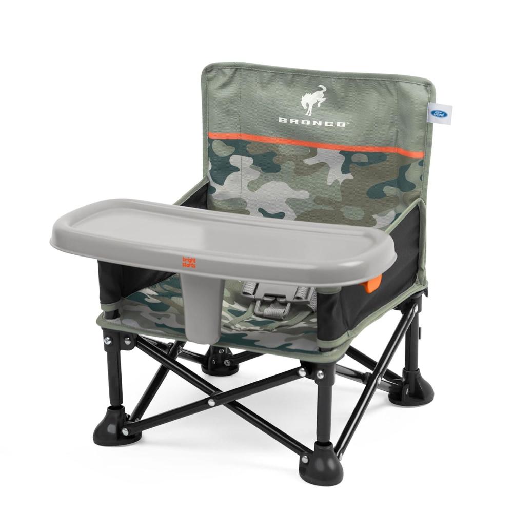 imageFord Bronco Pop N Sit Portable Booster Chair by Bright Starts Floor Seat IndoorOutdoor Use Compact Fold Area 51 Color 6 Mos  3 YrsBronco Camo