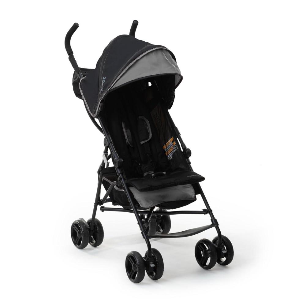 imageIngenuity 3D Mini Convenience Stroller  Lightweight Stroller with Compact Fold MultiPosition Recline Canopy with Pop Out Sun Visor and More  Umbrella Stroller for Travel PinkGray