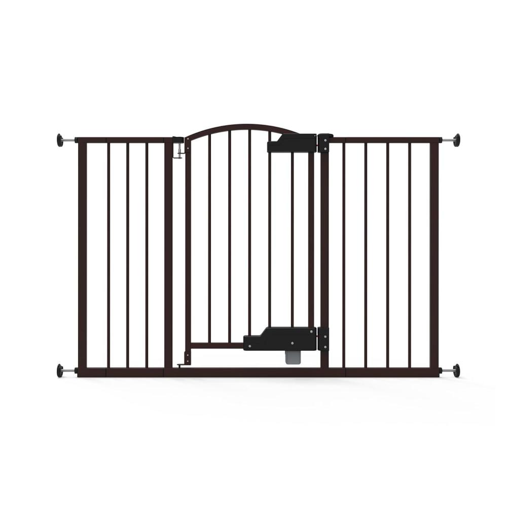 imageIngenuity Decorative Extra Tall Baby Gate ampamp Dog Gate 285quot48quot Wide 36quot Tall Hardware or Pressure Mounted Install on Top or Bottom of Stairs Banister or Doorway  BronzeEspresso