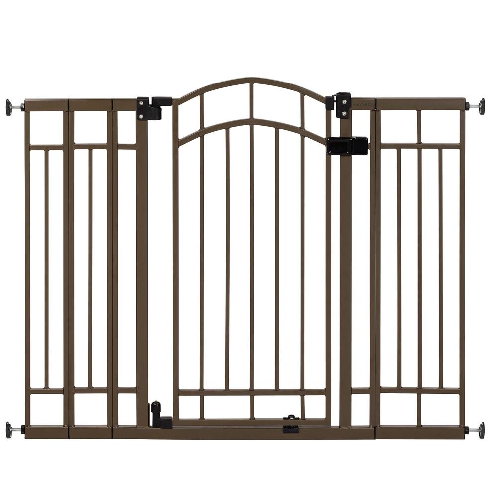 imageIngenuity Decorative Extra Tall Baby Gate ampamp Dog Gate 285quot48quot Wide 36quot Tall Hardware or Pressure Mounted Install on Top or Bottom of Stairs Banister or Doorway  BronzeBronze