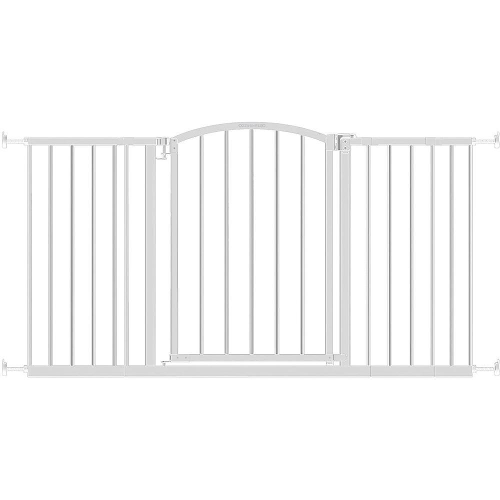 imageIngenuity Deluxe Metal Extra Tall Walk Through Arch Dog Gate with Hardware Mounted and Wide Openings for Stairways and Doorways WhiteExtra Tall Arch