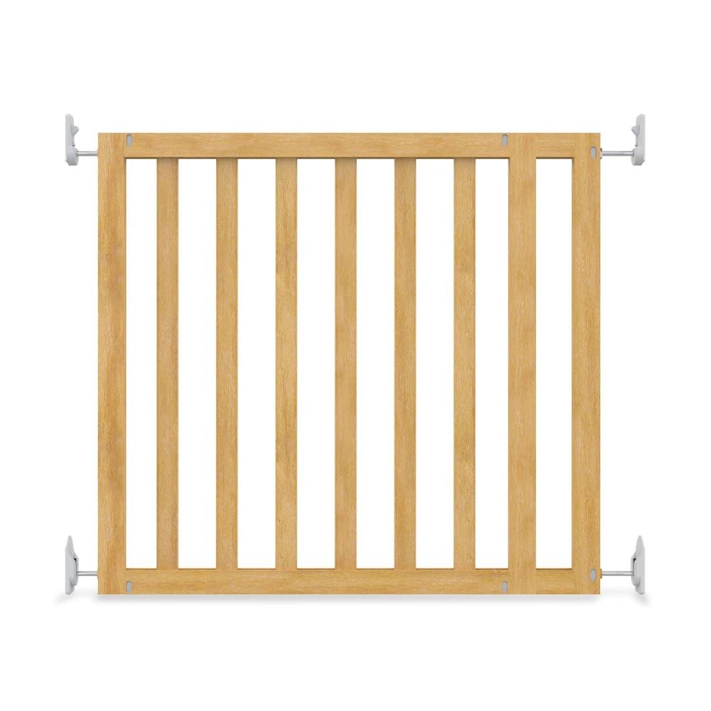 imageIngenuity Wood Banister ampamp Stair Safety Pet and Baby Gate 32quot48quot Wide 33quot Tall Install Banister to Banister or Wall or Wall to Wall in Doorway or Stairway Banister and Hardware Mounts  CherryNatural