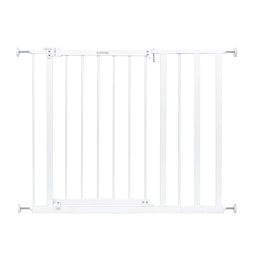 imageSummer Infant Everywhere Extra Wide WalkThru Safety Pet and Baby Gate 2875quot  3975quot Wide 30quot Tall Pressure or Hardware Mounted Install Inbetween Rooms Doorways ampamp Stairways  White Metal