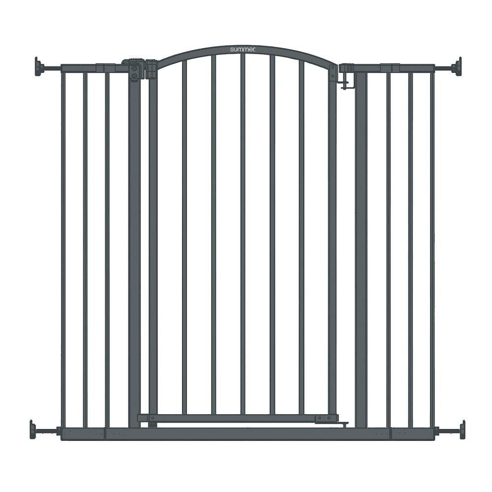 imageSummer Infant Extra Tall Decor Pet and Baby Gate 2875quot  3975quot Wide 36quot Tall Pressure or Hardware Mount Install Inbetween Rooms Doorways ampamp Stairways WalkThrough Safety Gate BlackDark Gray