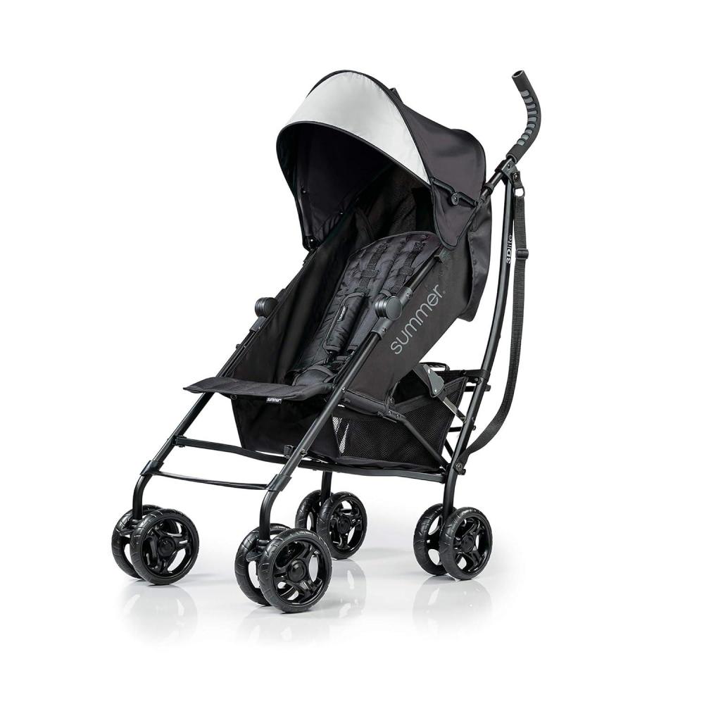 imageSummer Infant Ingenuity 3Dlite Convenience StrollerJet BlackLightweight Stroller with Aluminum FrameLarge Seat Area 4 Position Recline Extra Large Storage Basket Infant Stroller for TravelampampMoreJet Blue
