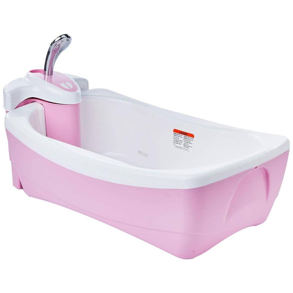 imageSummer Infant Lil Luxuries Whirlpool Bubbling Spa ampamp Shower Pink Luxurious Baby Bathtub with Circulating Water Jets 2 Piece Set Pack of 1