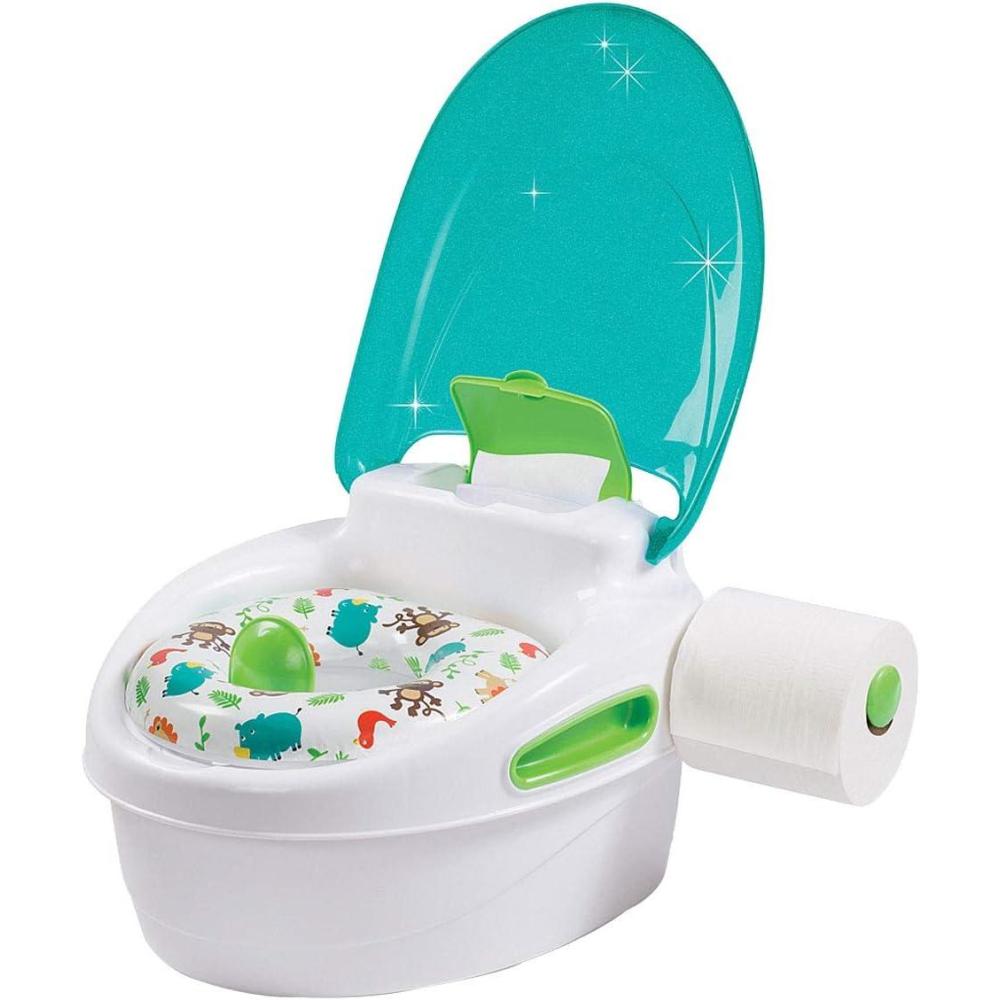 imageSummer Infant Step by Step Potty Neutral  3in1 Potty Training Toilet  Features Contoured Seat Flushable Wipes Holder and Toilet Tissue DispenserNeutral