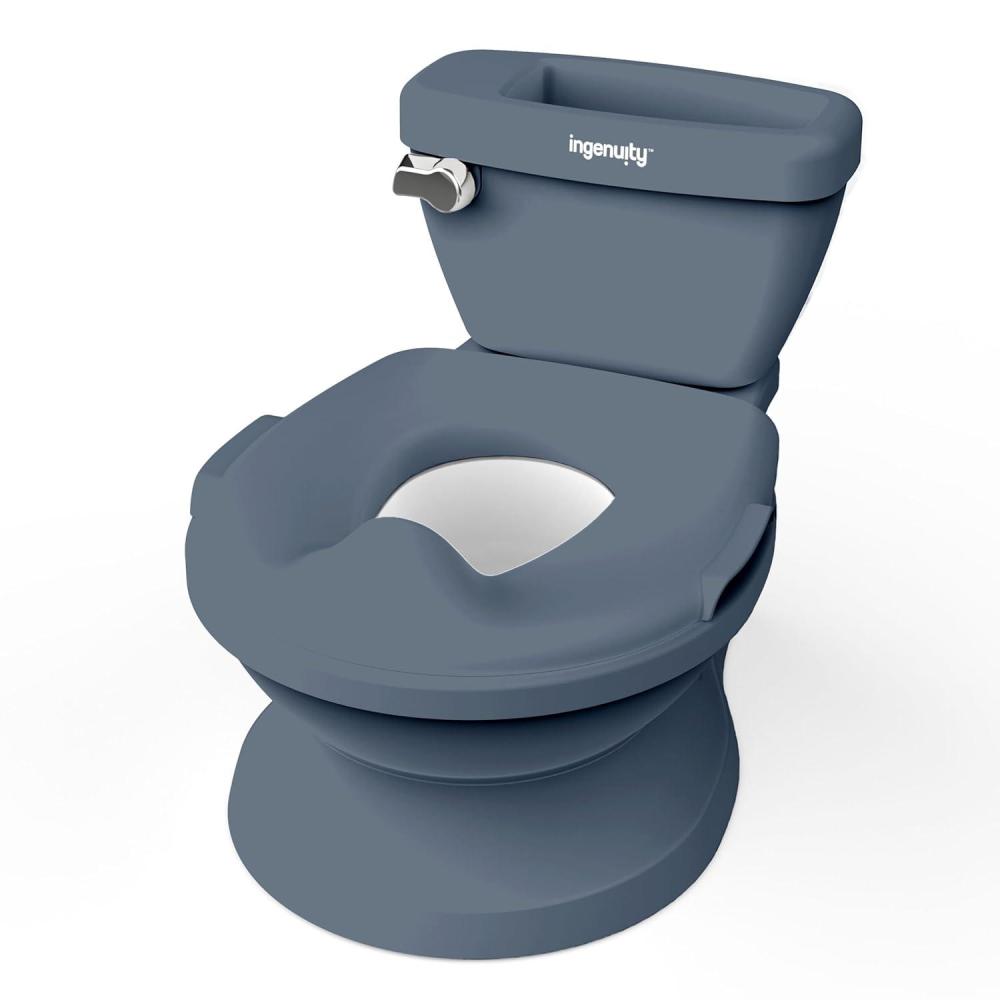imageSummer Infant by Ingenuity My Size Potty Pro in White Toddler Potty Training Toilet Lifelike Flushing Sound for Ages 18 Months Up to 50 PoundsBlue