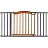 imageSummer Infant Anywhere Decorative WalkThru Pet and Baby Gate 28  425 Wide 30quot Tall Pressure Mounted Insall Inbetween Rooms and Doorways Walnut Wood with Metal Charcoal AccentsPineSlate