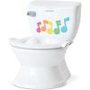 imageSummer My Size Potty Lights and Songs Transitions White  Realistic Potty Training Toilet with Interactive Handle that Plays Music for Kids Removable Potty TopperPot Wipe Compartment Splash GuardWhite w Musical Flush