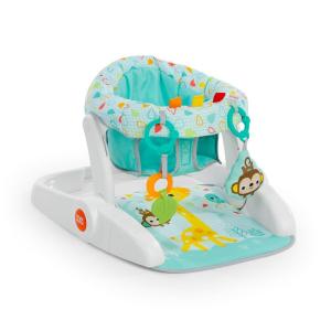 Bright Starts Learn-to-Sit 2-Position Floor Seat (Heather Gray) – Sit Baby Up in This Adjustable Baby Activity Seat Appropriate for Ages 4-12 Months – Includes Toys, Funfetti Neutral(Wild Wiggles)