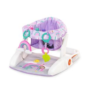 Bright Starts Learn-to-Sit 2-Position Floor Seat (Heather Gray) – Sit Baby Up in This Adjustable Baby Activity Seat Appropriate for Ages 4-12 Months – Includes Toys, Funfetti Neutral(Purple)