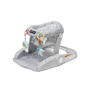 Bright Starts Learn-to-Sit 2-Position Floor Seat (Heather Gray) – Sit Baby Up in This Adjustable Baby Activity Seat Appropriate for Ages 4-12 Months – Includes Toys, Funfetti Neutral(Heather Gray)
