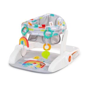 Bright Starts Learn-to-Sit 2-Position Floor Seat (Heather Gray) – Sit Baby Up in This Adjustable Baby Activity Seat Appropriate for Ages 4-12 Months – Includes Toys, Funfetti Neutral(Multicolored)