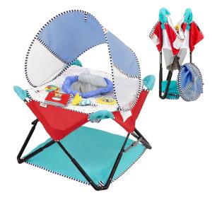 Bright Starts, Pop ‘N Jump SE Portable Baby Activity Center, Indoor Outdoor Use, Lightweight, Carrying Bag, Canopy, 6-12 Months (Sweets)(Sweet Treats)