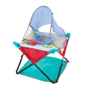 Bright Starts, Pop ‘N Jump SE Portable Baby Activity Center, Indoor Outdoor Use, Lightweight, Carrying Bag, Canopy, 6-12 Months (Sweets)(Sweets)