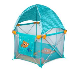 Bright Starts Pop ‘N Play Indoor/Outdoor Playard, Portable Playpen for Babies and Toddlers, Unisex, Easy Compact Fold(Finding Nemo)